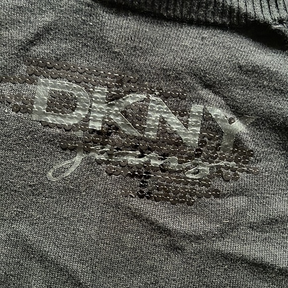 DKNY sequin detail knit sweater w bow in back - Picture 2 of 8